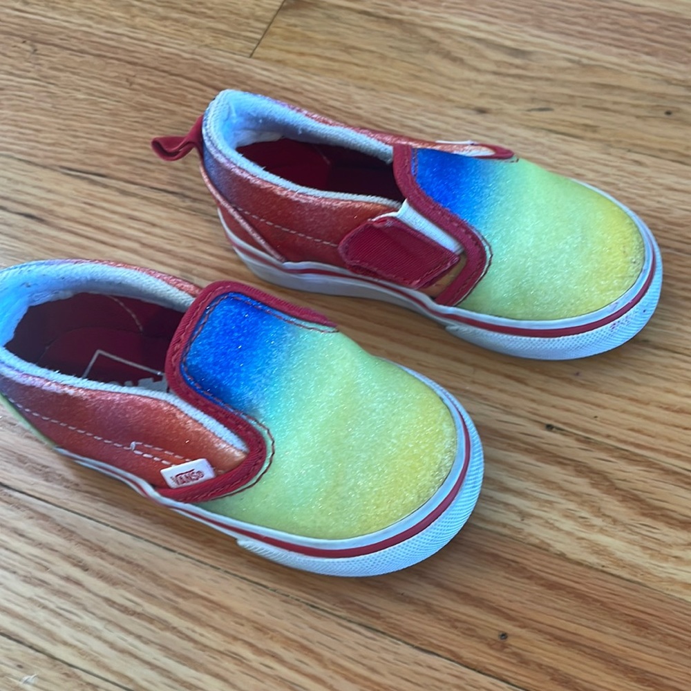 Vans multi color toddler shoes. Gently worn.